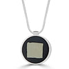 Big Square Necklaces Ronnie Taubenfeld is a handmade sterling silver with gray Murano glass set in dark resin