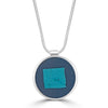 Big Square Necklaces Ronnie Taubenfeld is a handmade sterling silver with teal Murano glass set in dark resin