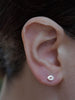 Apo Stud Earrings Earrings Ronnie Taubenfeld displayed on an ear to show their size