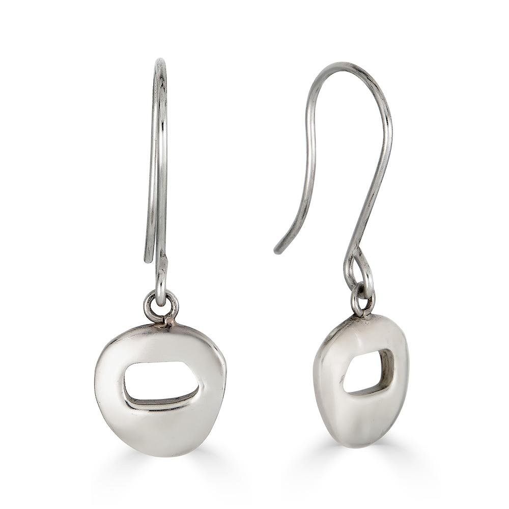 Balbi Drops Earrings Ronnie Taubenfeld are silver hanging earrings with organically shaped silver charms