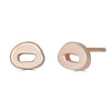 Balbi Studs Earrings Ronnie Taubenfeld are handmade 14k rose gold ovals with cutout openings