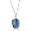 Deep Pool Necklace Ronnie Taubenfeld is handmade from an oval Kyanite polki gem set in 14K gold frame hanging from a 14K cable chain