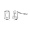 Kora Studs Earrings Ronnie Taubenfeld are small sterling silver open rectangles. Handmade.